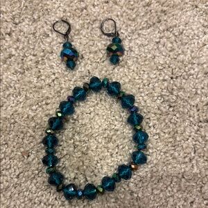 Elegant Teal Beaded Jewelry Set